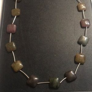 Sterling silver and glass beading necklace